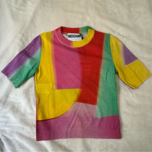 Moschino Project Print Merino Wool Top